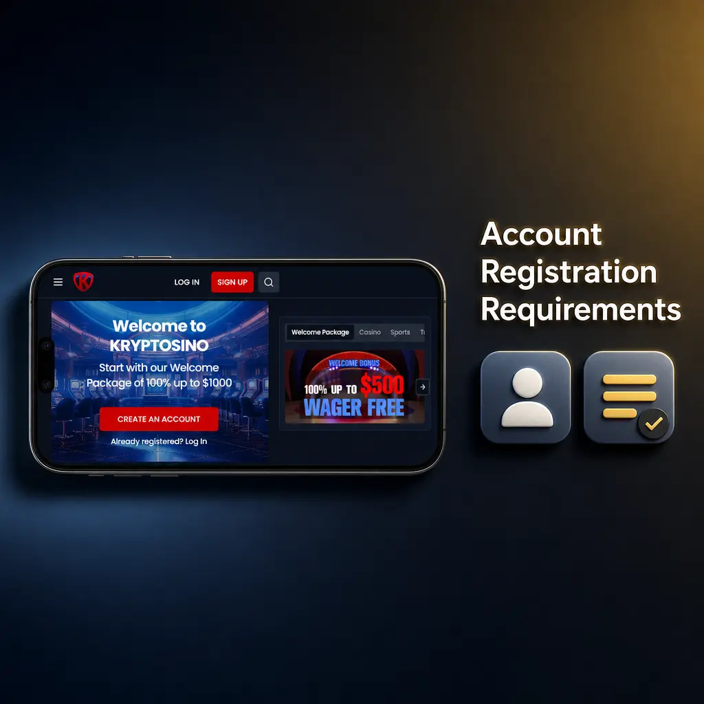 Kryptosino account registration requirements for Canadian players