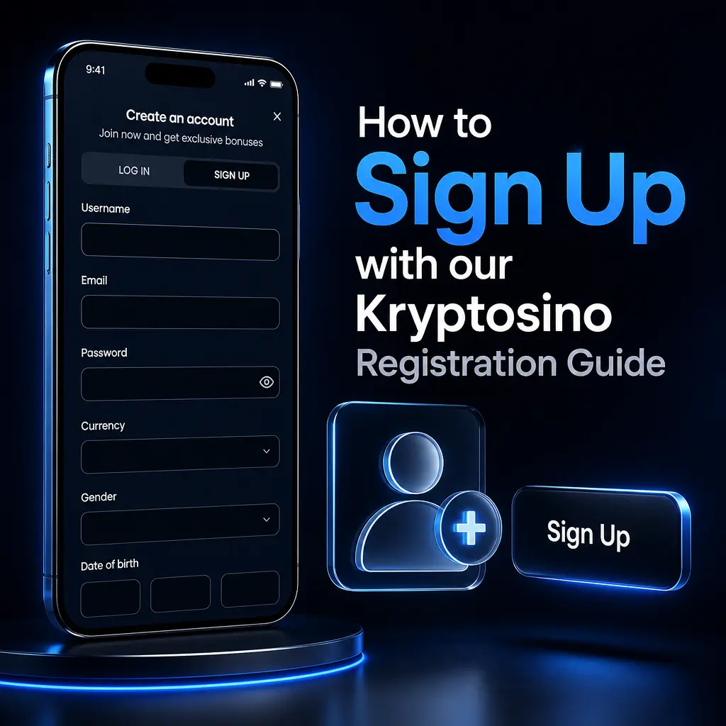 Kryptosino registration guide screenshot