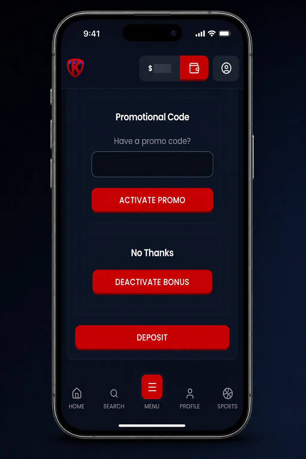 Step-by-step guide showing how to sign up, deposit, and apply the Kryptosino bonus code for a 100% match.