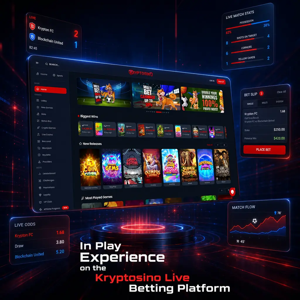 In Play Experience on the Kryptosino Live Betting Platform