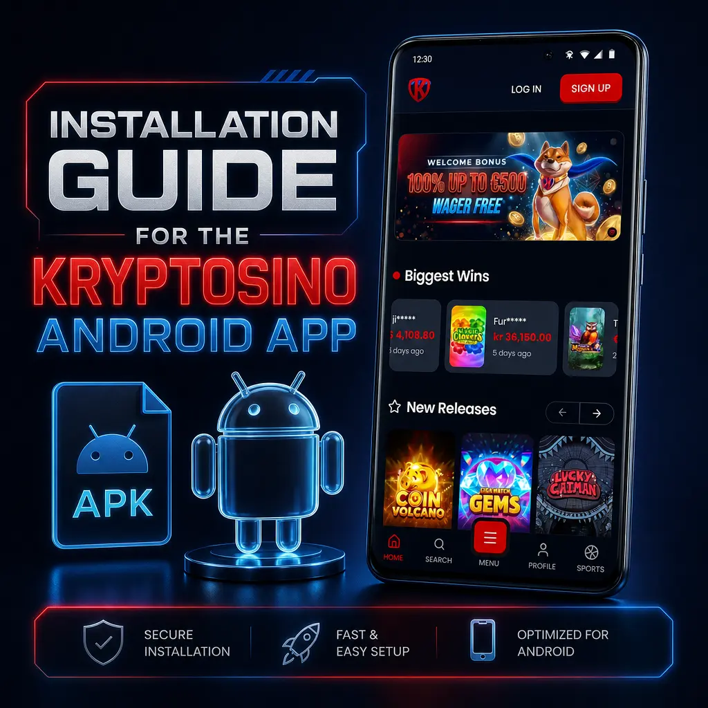 Kryptosino Android app installation screen