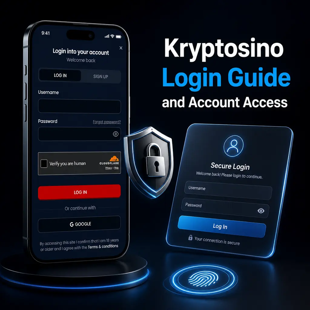 Kryptosino login page screenshot