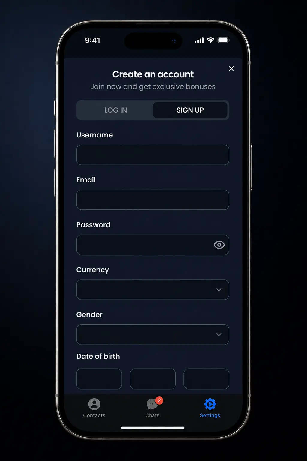 Kryptosino mobile app screenshot showing promo code activation and bonus redemption steps