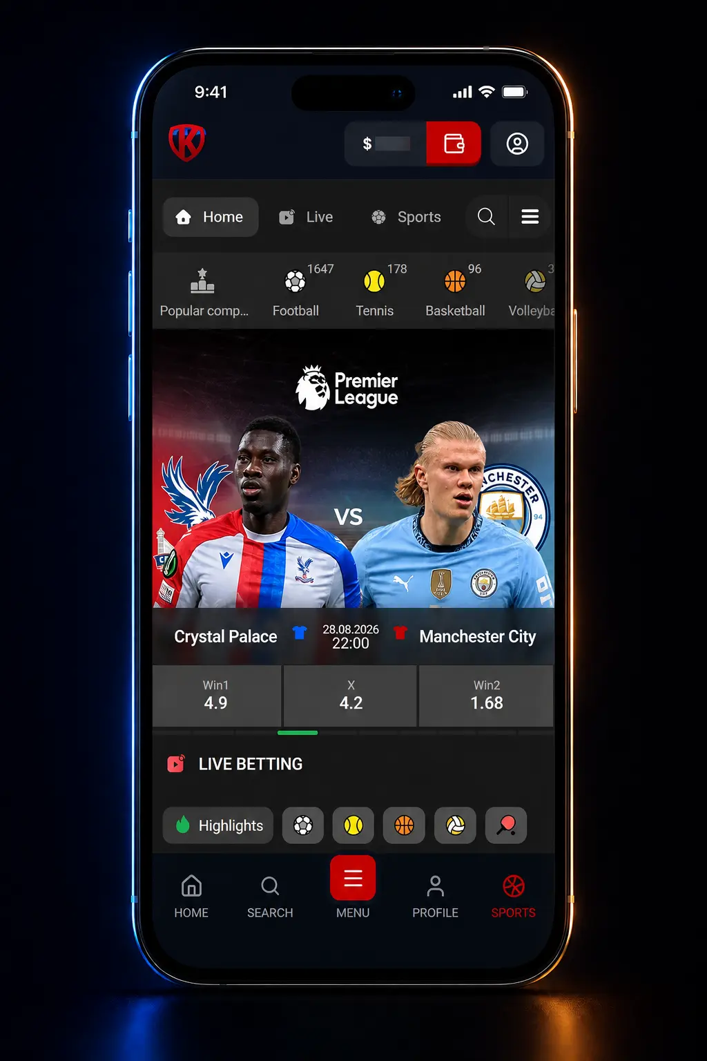 Add selection to bet slip
