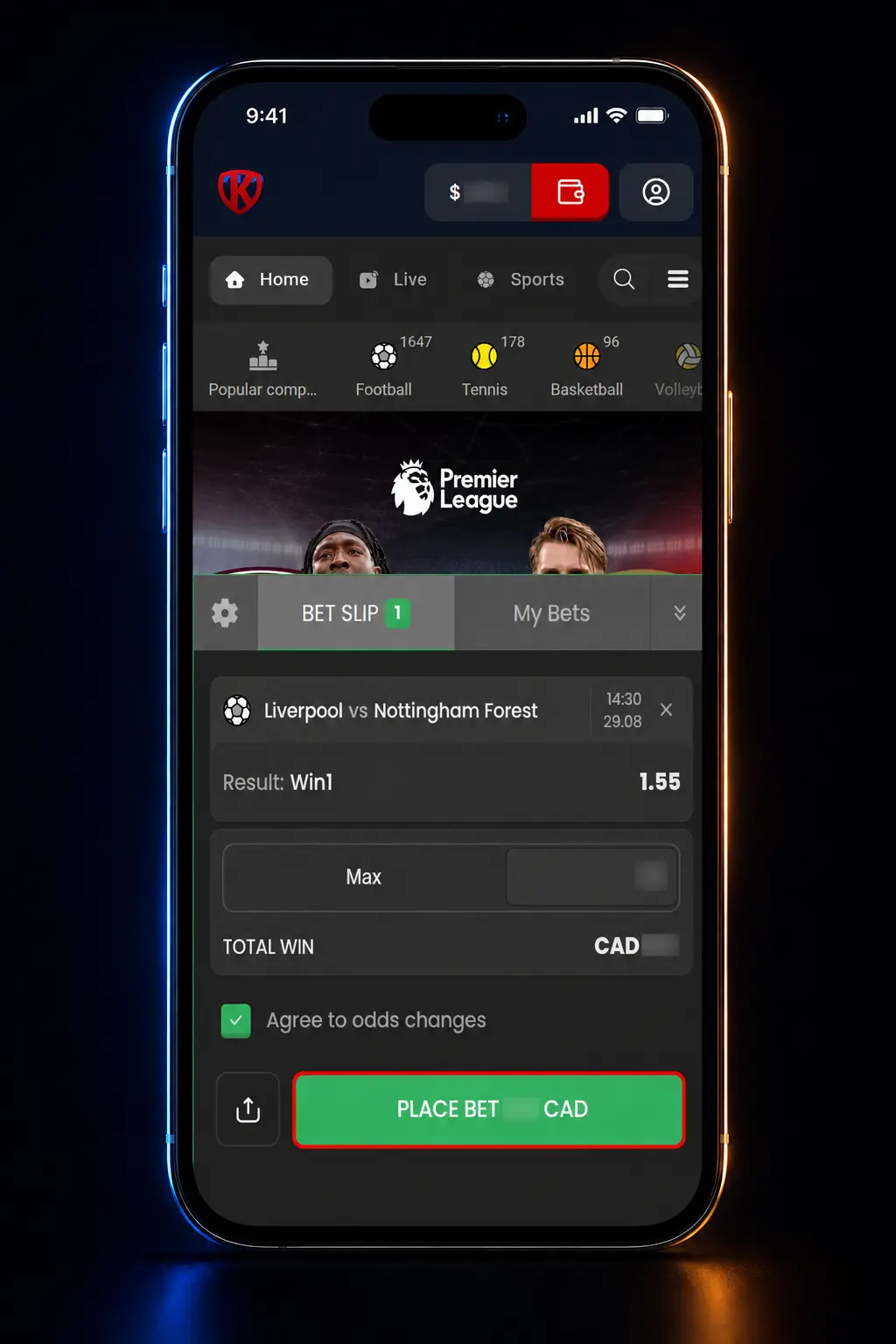 Confirm the bet